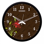 Amazon Brand – Solimo Plastic 12-Inch Wall Clock – Designer (Silent Movement, Black Frame)