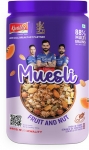 Kwality Crunchy Muesli Fruit & Nut, 76% Multigrains, High In Fibre & Protein, Breakfast Jar(1 Kg)