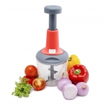 Homewiz Premium Manual Food Chopper 1000Ml, Manual Hand Press Chopper With Super Sharp Blades To Cut Onion, Tomatoes, All Vegetables, All Fruits, Ultra Durable Chopper For Kitchen (Red)