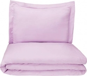 Amazon Basics Microfiber 2-Piece Duvet Cover Set – Single (66X90-Inch), Frosted Lavender – With Pillow Cover