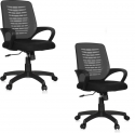 Maestro The Rolling Ergonomic Comfort Chairs For Office Use: The Medium Back Chair Fabric Office Conference Chair(Grey, Set Of 2, Diy(Do-It-Yourself))