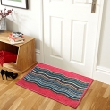 Status Nylon Door Mats In Kitchen Home Bedside Living Office Restaurant Entrance Area Anti Slip Floor Mat (15X23Inch) (Red)