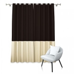 Story@Home – Blackout Curtains, 2-Tone Blackout Curtain With 1.5-Inch Grommets & Tiebacks, Faux Silk Curtains 7 Feet Long Set Of 2 Blackout, Brown & Beige