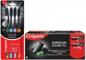 Colgate Charcoal Clean Blackgeltoothpaste (240Gm) & Slimsoft Charcoal Toothbrush (4Pc) Toothpaste(240 G, Pack Of 2)