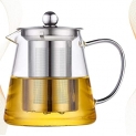 Nirgun Empex Glass Glass Teapot With Stainless Steel Infuser & Lid, Glass Tea Kettle Stovetop Safe, Blooming & Loose Leaf Teapot [Completely Safe To Use On Gas Stove] (Transparent 550 Ml)