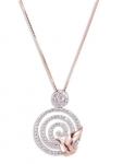 Carat Affairs Studded Spiral Lab Grown Diamond Pendant With Chain