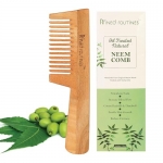 Rfined Routines™ Neem Wooden Comb For Women, Hair Comb For Men, Neem Comb, Soaked In 18 Herbs, Neem & Sesame Oil For Multi-Actions – Detangling, Frizz Control & Shine (Handle Comb Pack Of 1)