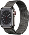 Apple Watch Series 8 Gps + Cellular With Ecg App, Temperature Sensor, Crash Detection(Graphite Milanese Strap, Regular)