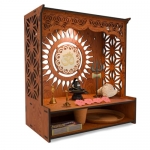 Rellon Industries Mandir For Home Temple For Home Pooja Mandir For Home Beautiful Wooden Temple For Home Pooja Stand For Home And Office With Led Spot Light Temple Big Size (17 * 16 * 9) Inch (A1)