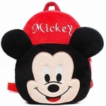 Mom’S Gadgets Kids School Mickey Fabric Cartoons Soft Plush Bag For Age 3-5 Year Kids 11 L Backpack(Red)