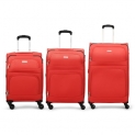 Aristocrat Polyester Trigon 4W Exp Soft Shell Spinner 4 Wheels Trolley 56+68+80 Red,77 Cm,Large