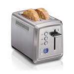 Hamilton Beach 2 Slice Toaster With Extra-Wide Slots, Bagel Setting, Toast Boost, Slide-Out Crumb Tray, Auto-Shutoff & Cancel Button, Digital With Defrost Function, Stainless Steel